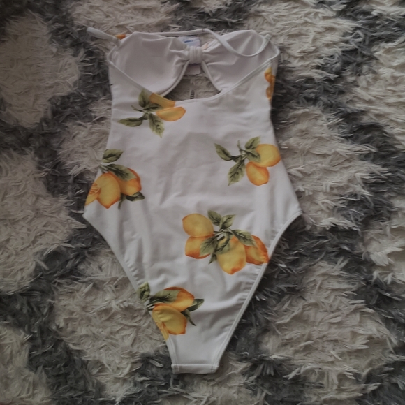 Forever 21 lemon print one piece swimsuit S - Picture 4 of 6